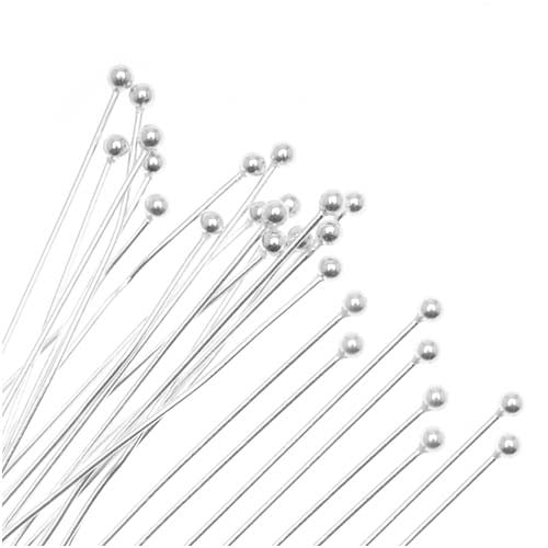 Sterling Silver,925 Head Pins Choose Size & QTY 26+24+22 Gauge 1' 1.5" 2" 3" Sterling Silver,925 Head Pins Choose Size & QTY 26+24+22 Gauge 1' 1.5" 2" 3"